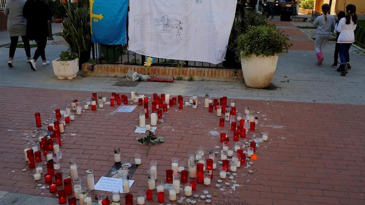 Velas en memoria de Julen, en Totalán.