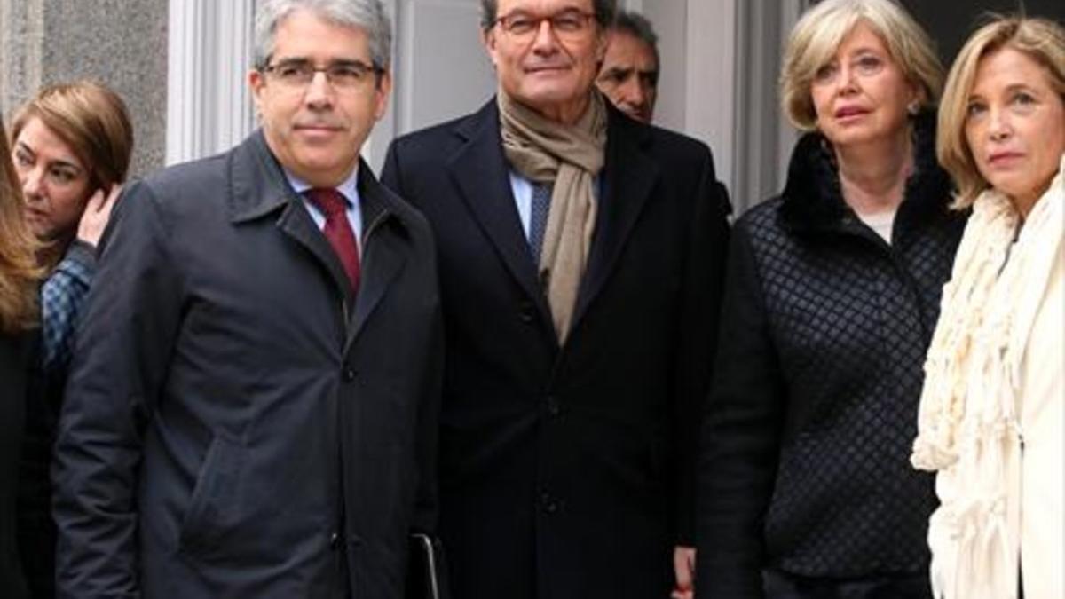 Homs, Mas, Rigau y Ortega, en Madrid el pasado febrero, cuando el 'expresident' testificó en el juicio del primero.