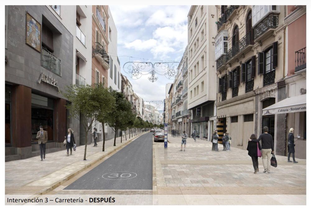 Una imagen del diseño inicial propuesto por el Ayuntamiento para la calle Carretería, con aceras, anterior al proyecto que va a ejecutarse.