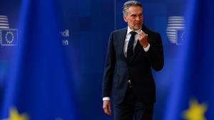 Dick Schoof, primer ministro de los Países Bajos, a su llegada a la reunión del Consejo Europeo.