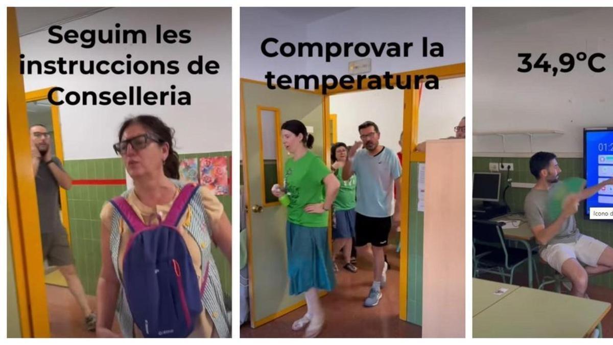 Un colegio de Xàtiva "escenifica" las instrucciones de la conselleria de Educación contra el calor en las aulas