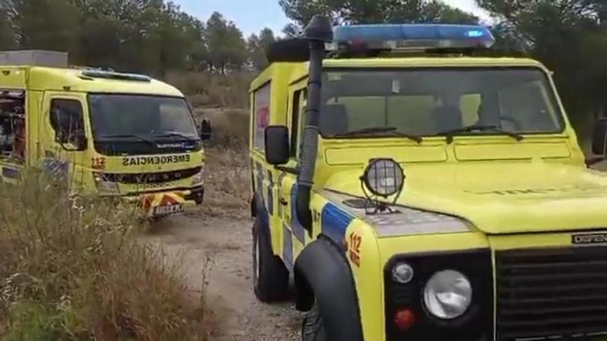 Protección Civil acude a un incendio forestal en Las Terreras, Lorca