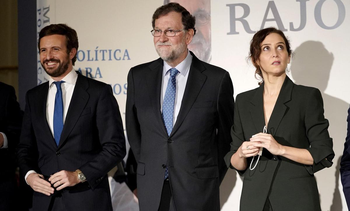 Pablo Casado e Isabel Díaz Ayuso, en la presentación del libro de Mariano Rajoy Política para adultos