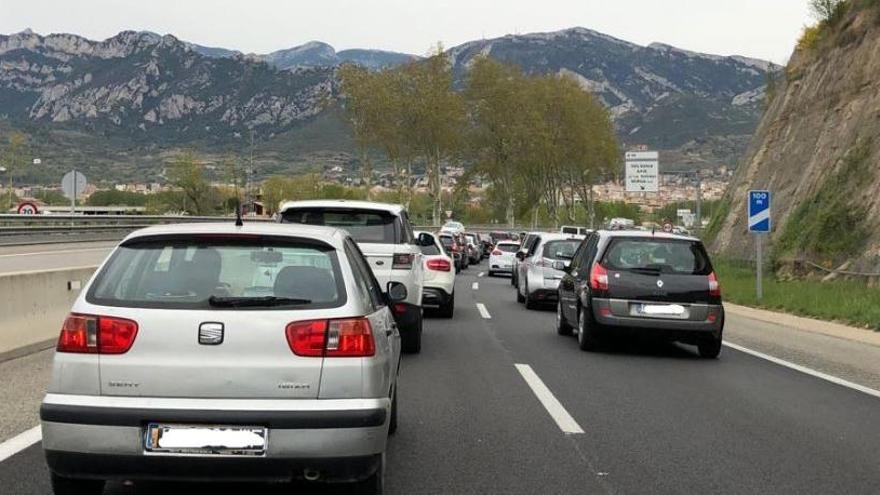 Retencions a la C-16 a Berga en l&#039;operació sortida de Setmana Santa