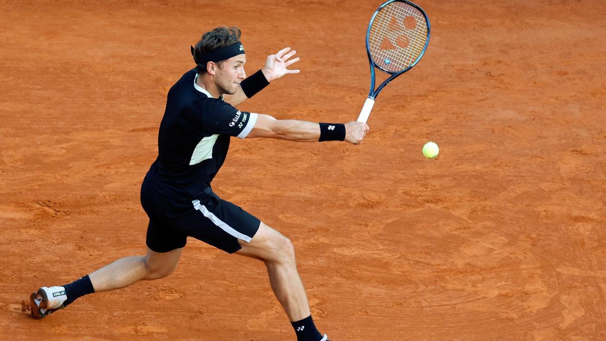 Casper Ruud, en una acción del partido de este viernes