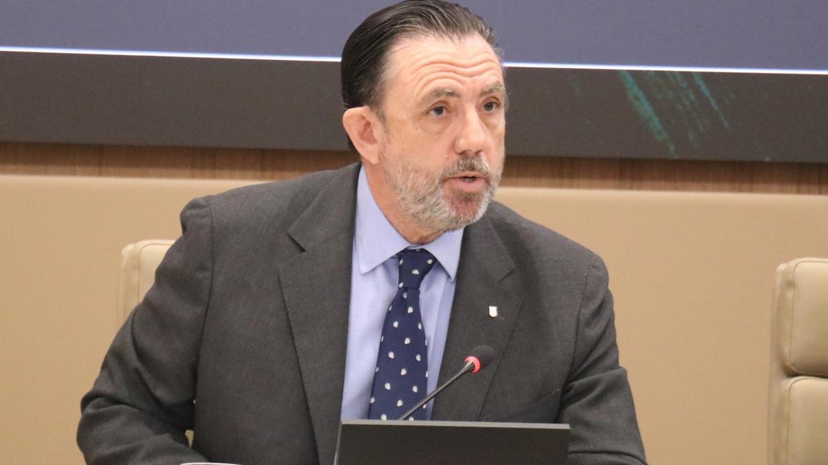 El conseller de Empresa, Empleo y Energía, Alejandro Sáenz de San Pedro, en una comparecencia en el Parlament.