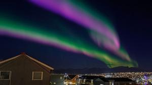 Espectacular aurora boreal en Tromso (Noruega)