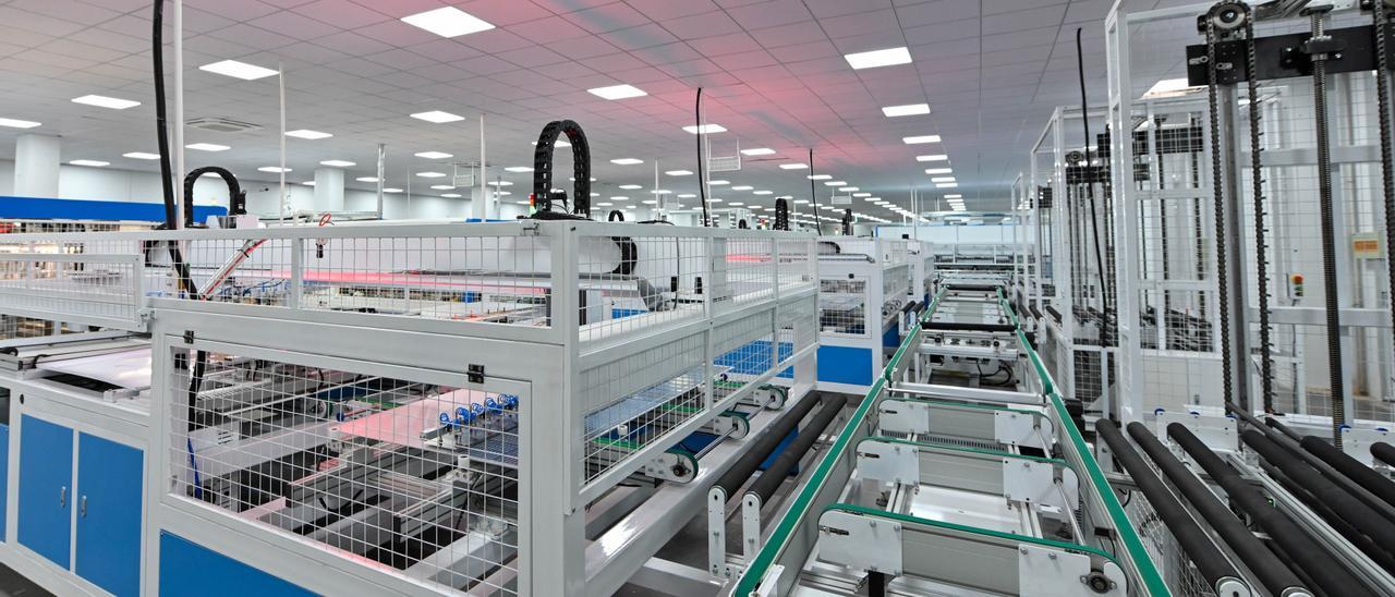 Interior de la fábrica de Exiom en China.