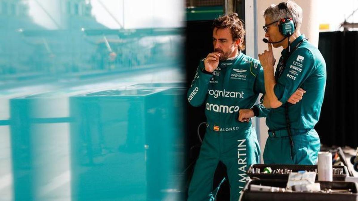 Fernando Alonso junto a Mike Krack, jefe del equipo Aston Martin