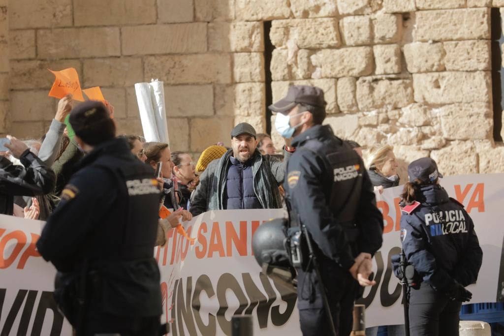 Más de 300 personas se concentran ante el Palacio de la Almudaina al grito de 'libertad' y 'Armengol dimisión'