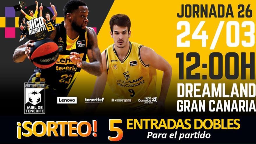 EL DÍA sortea entradas para el derbi canario de baloncesto: Lenovo Tenerife vs. Dreamland Gran Canaria