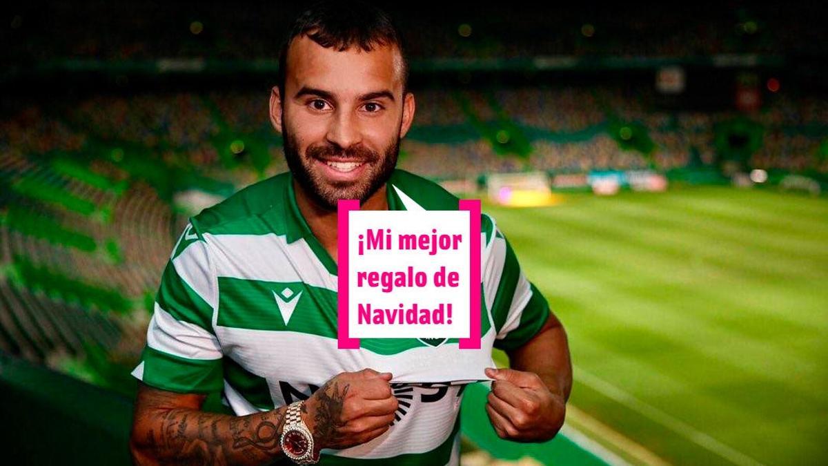 Jesé Rodríguez posa con la camiseta del Sporting Club de Portugal