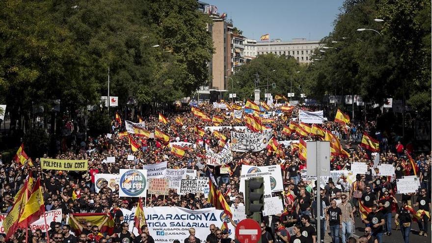 Manifestación de Jusapol en Madrid el pasado 6 de octubre.