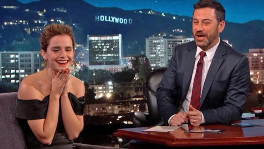 Emma Watson, en el talk show de Jimmy Kimmel