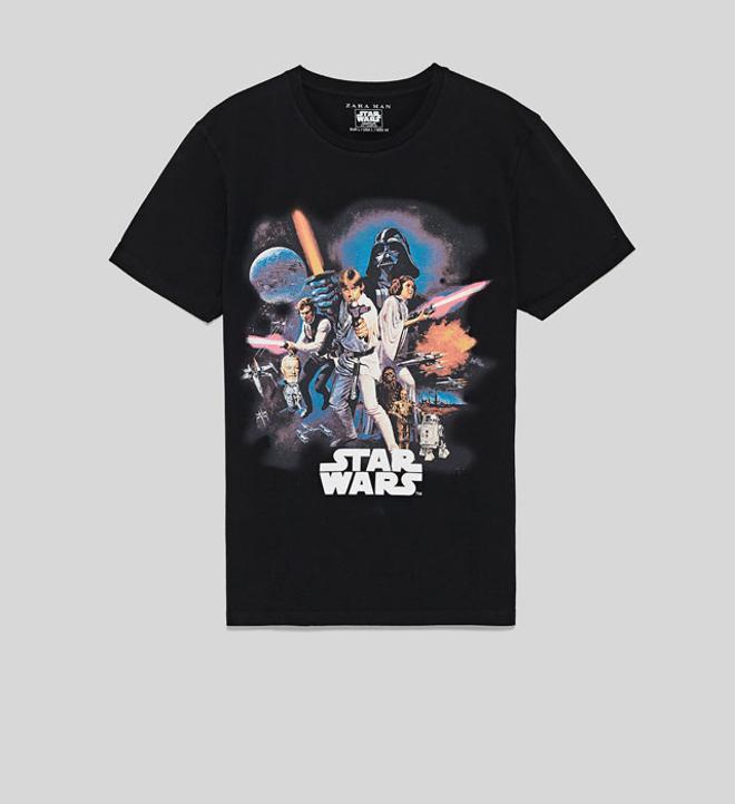 La moda se inspira en Star Wars: camiseta negra de Zara