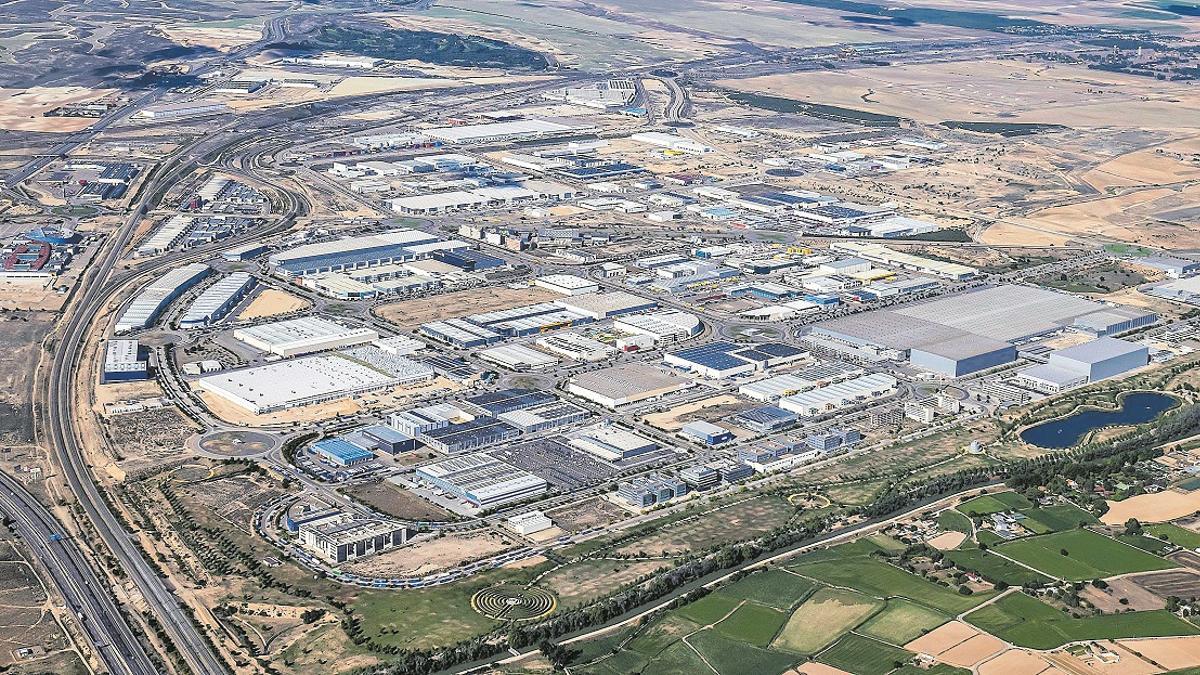 Vista aérea de la Plataforma Logística de Zaragoza, conocida como Plaza.