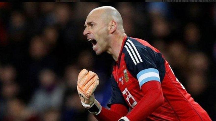 El exfranjiverde Willy Caballero, en el duelo Argentina-Italia