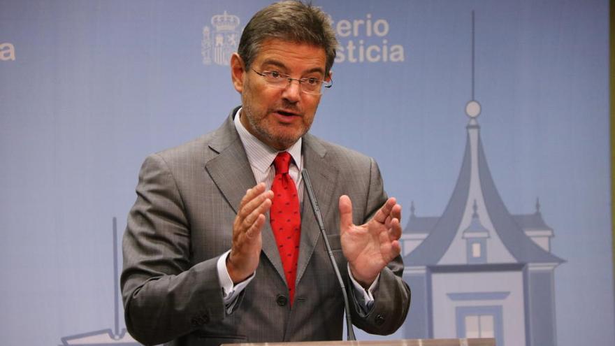 El ministre de Justícia, Rafael Catalá, durant una roda de premsa, arxiu.