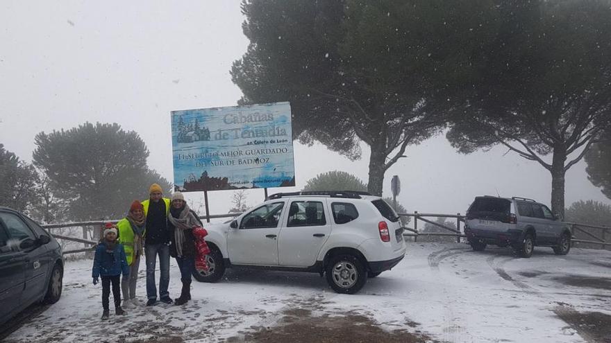 Nieva en Monesterio y la Sierra de Tentudía