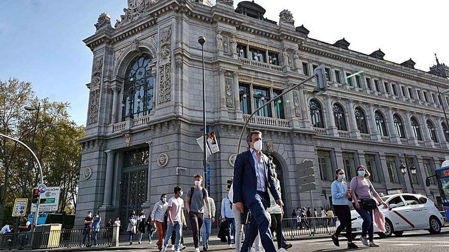 La façana del Banc d&#039;Espanya, a Madrid.