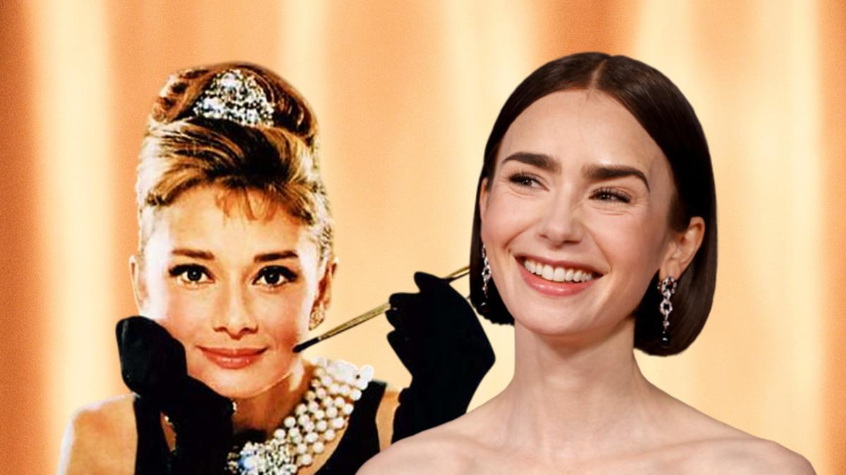 La actriz Lily Collins (derecha) interpretará a Audrey Hepburn en una versión de 'Desayuno con diamantes'.