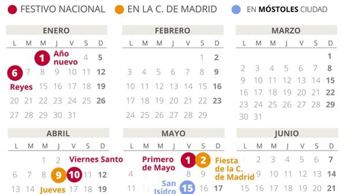 Calendario laboral Móstoles 2020