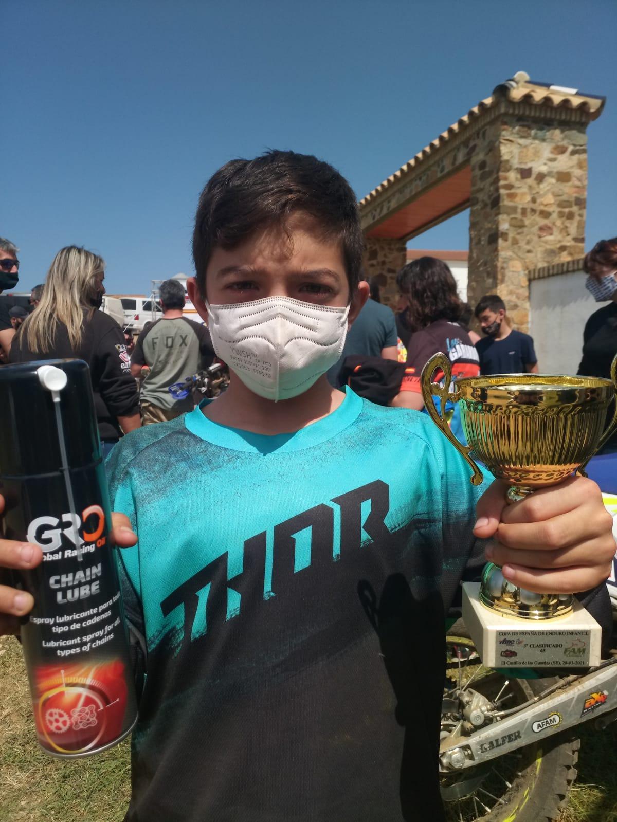 Con un trofeo en Malpartida de Cáceres.