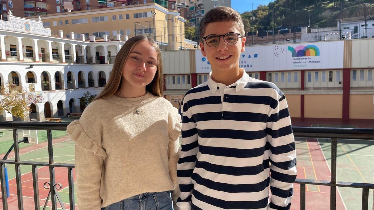 Claudia Moreno e Ignacio Alonso, en el Colegio Maristas Nuestra Señora de la Victoria