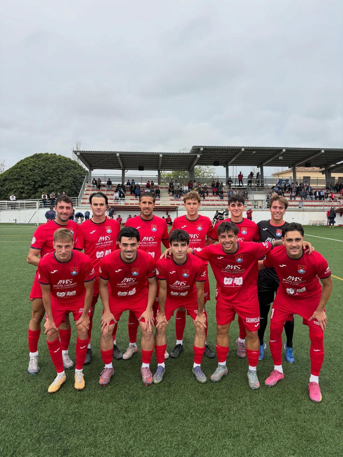 Once del Porreres ante el Alcoyano, su último partido de la temporada en Ses Forques