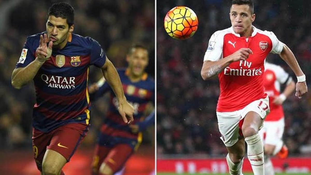 Las estadísticas de Suárez en el FC Barcelona doblan a las de Alexis en el Arsenal