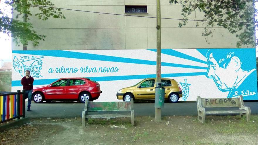 El mural en homenaje a Silvino Silva Novas.