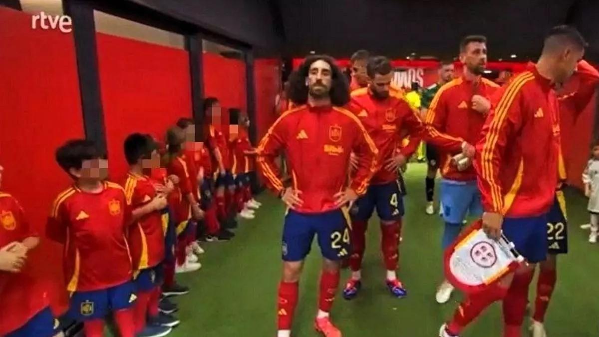 Imagen del inicio del partido de la Selección Española el pasado sábado en Son Moix