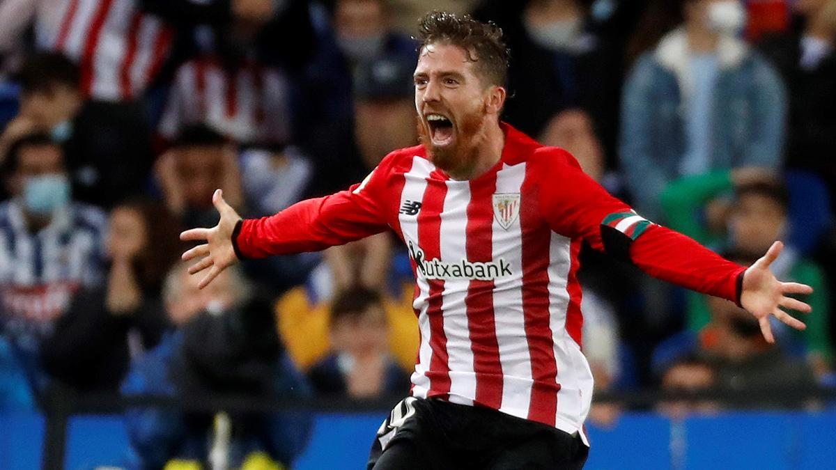 Muniain celebra su gol en Anoeta.