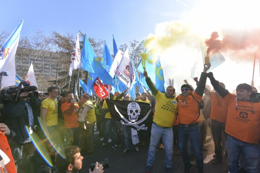 Manifestación de trabajadores de Alcoa en Madrid