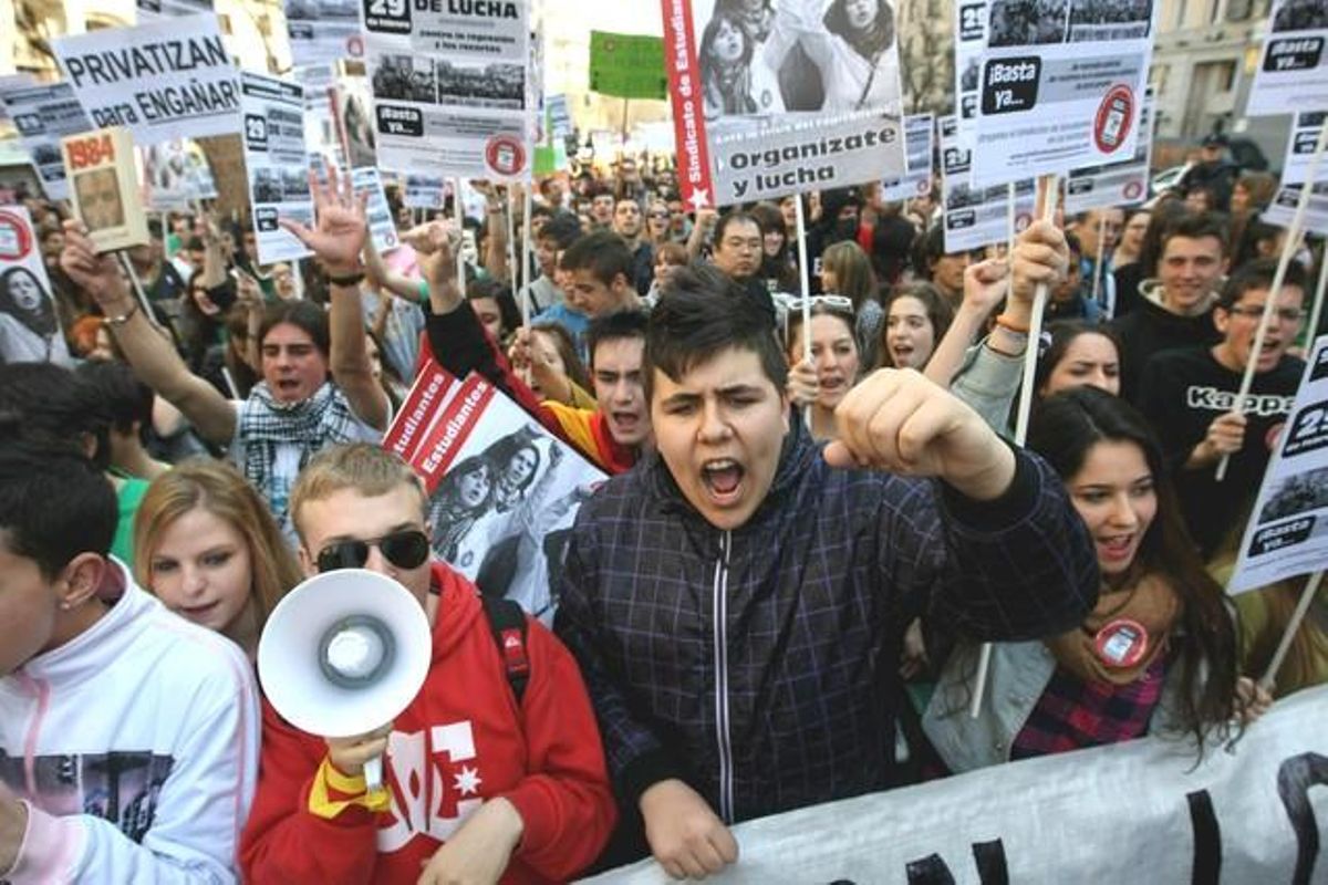 Manifestació d’estudiants a Madrid.
