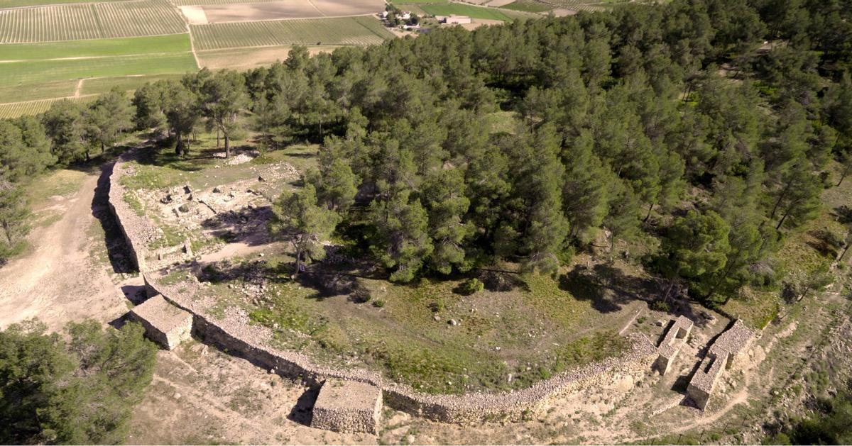 Imagen aérea del yacimiento de La Bastida de les Alcusses de Moixent.