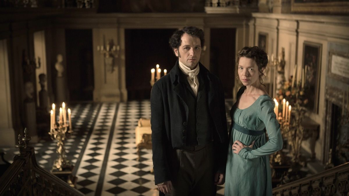 Matthew Rhys (Darcy) y Elizabeth (Anna Maxwell Martin) en 'La muerte llega a Pemberley'.