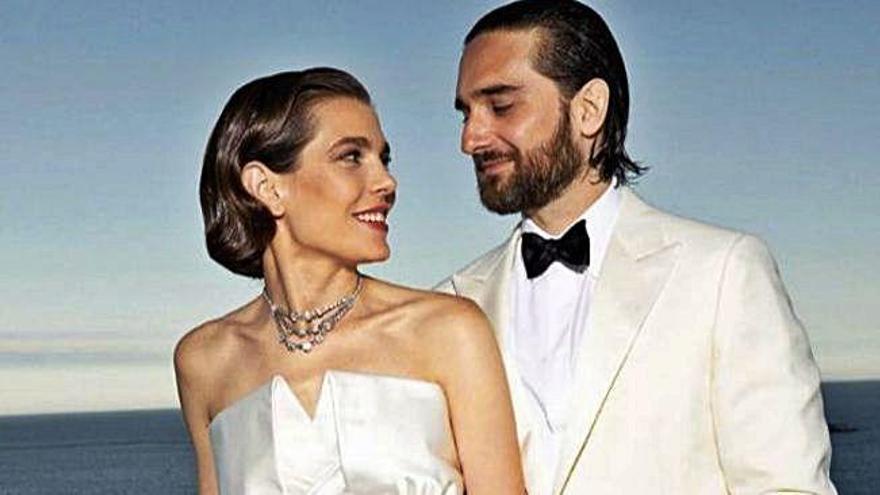 Los novios, Carlota Casiraghi y Dimitri Rassam.