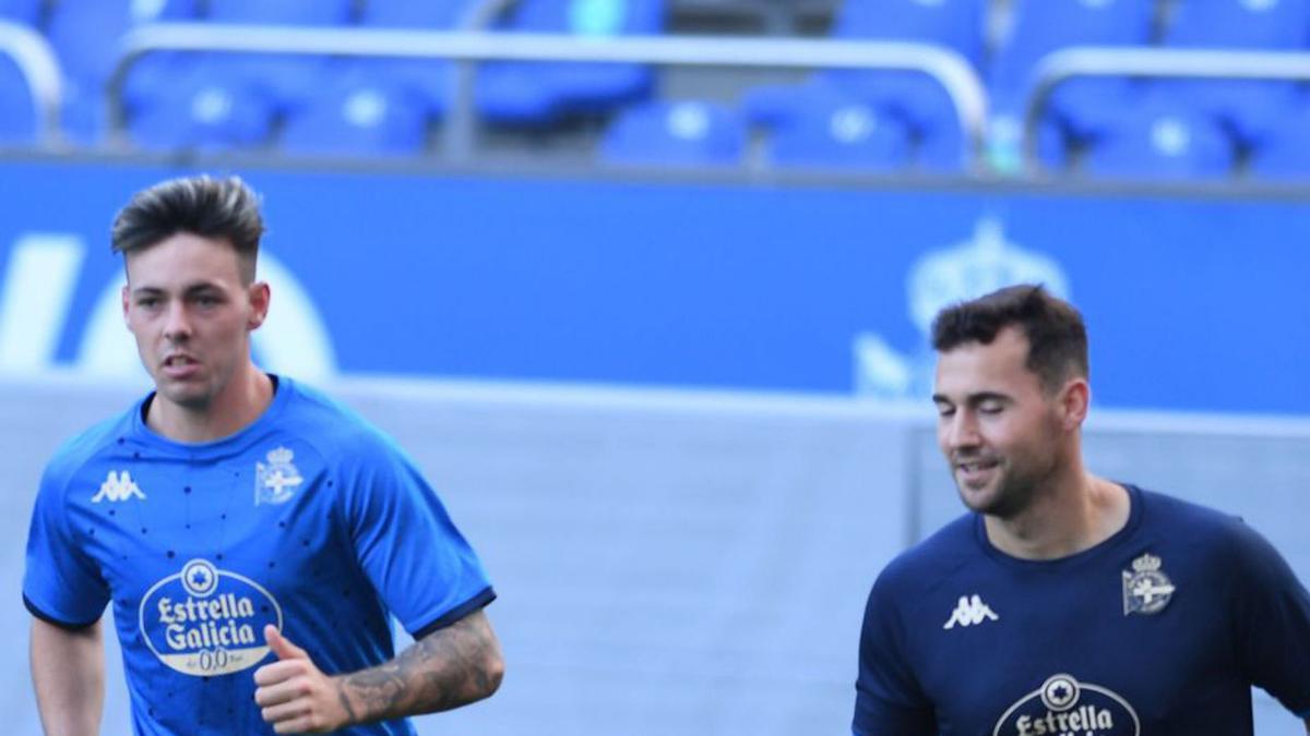 Max Svensson (izquierda), en Riazor.