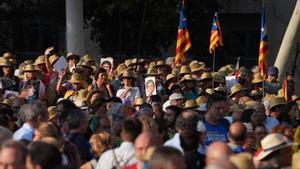 Miles de independentistas van a ver a Puigdemont al Arco del Triunfo