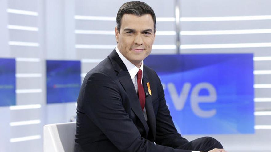 Pedro Sánchez, durante la entrevista en TVE.