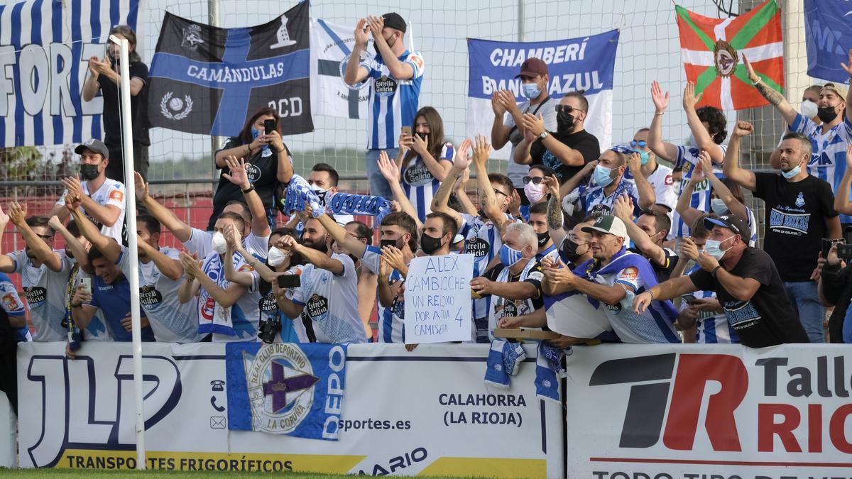 Aficionados deportivistas en Calahorra.