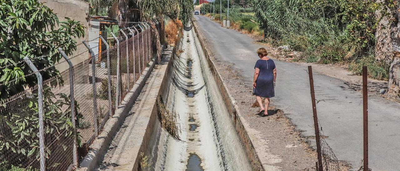 Aspecto que presentan estos días las acequias de la Vega Baja, totalmente secas por la escasa llegada de recursos hídricos.