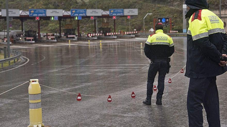 Control al túnel del Cadí durant les setmanes de confinament