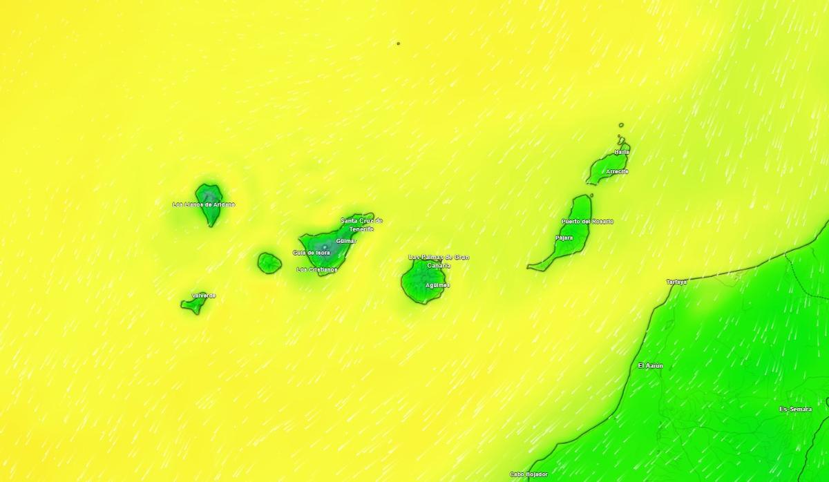 Mapa meteorológico de Canarias