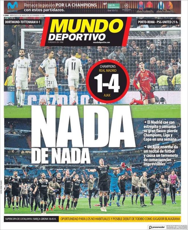 Portada del Mundo Deportivo del 6 de marzo del 2019