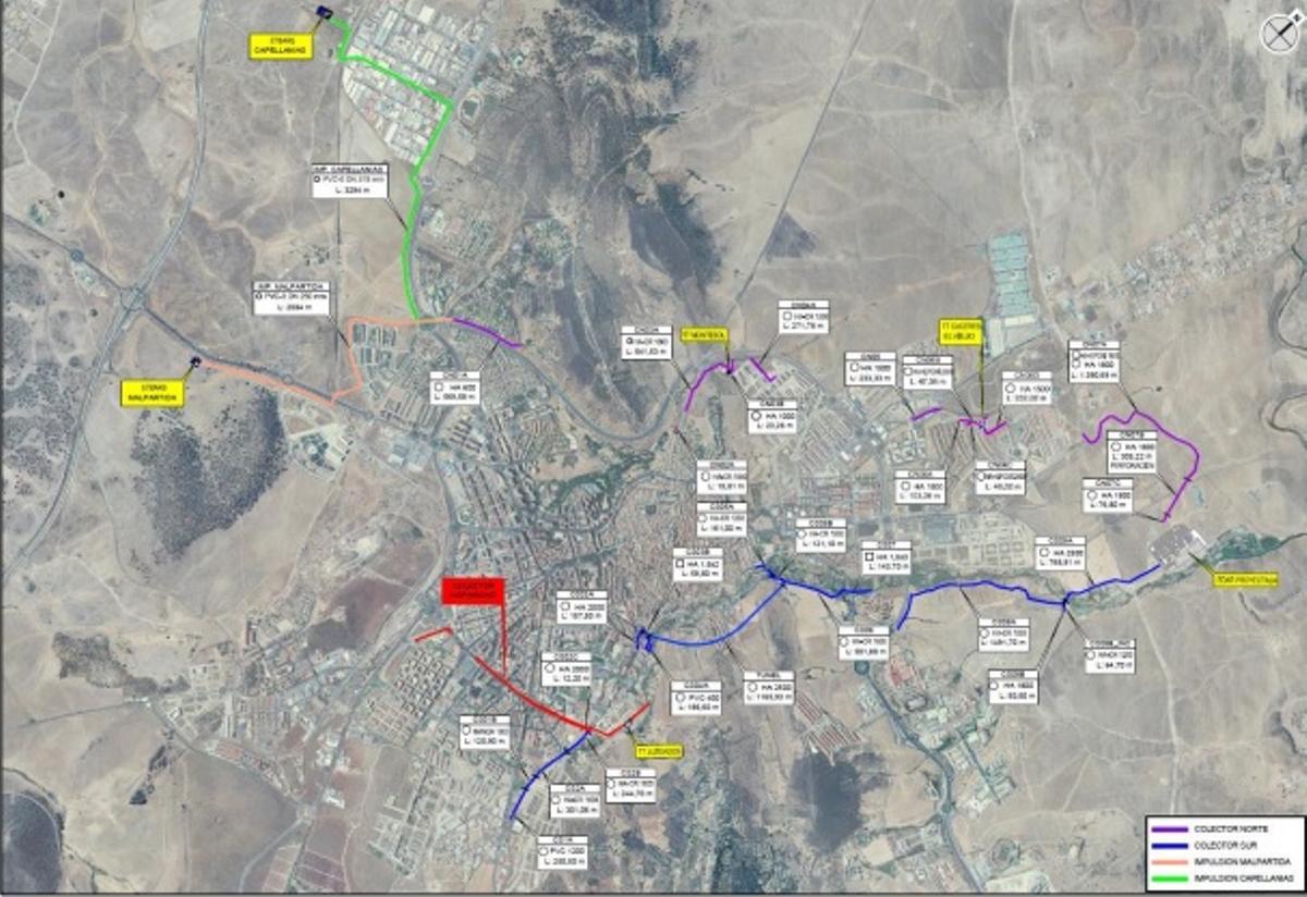 Red de colectores de Cáceres