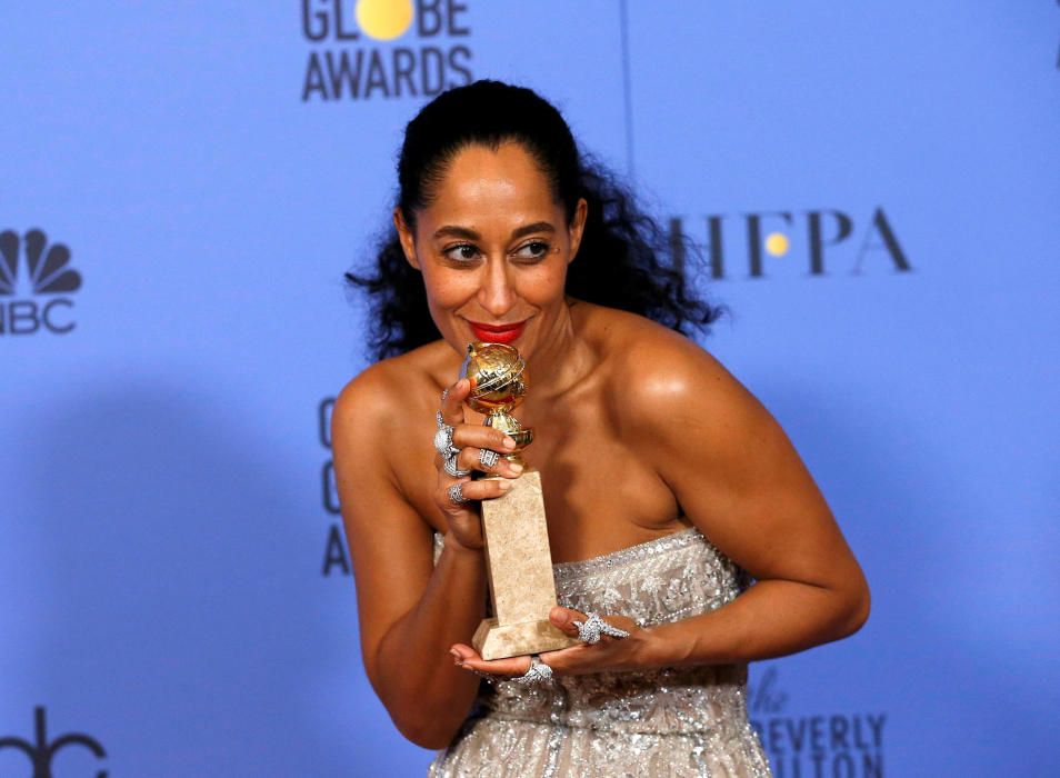 Tracee Ellis Ross holds her award during the ...