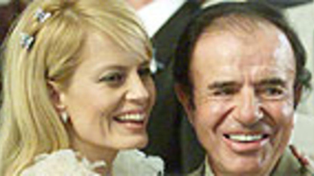 Cecilia Bolocco y Carlos Menem.