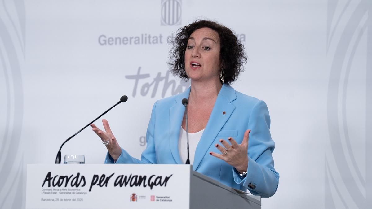 La consellera de Economia, Alícia Romero, en rueda de prensa este viernes